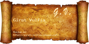 Girst Vulfia névjegykártya